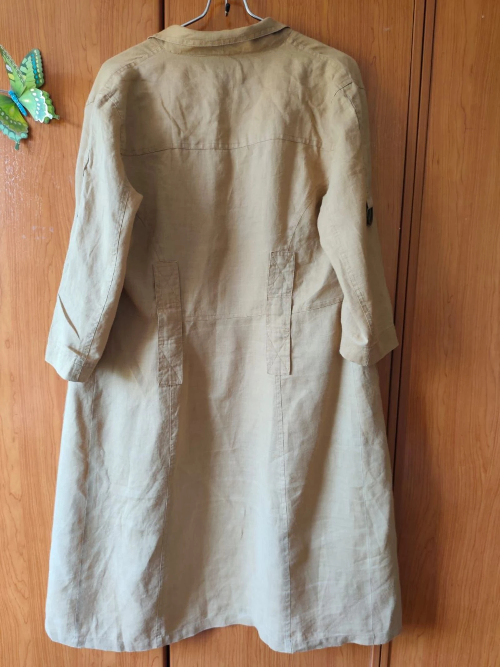 Zara Basic gabardina larga safari ramio beige talla L – photo 2